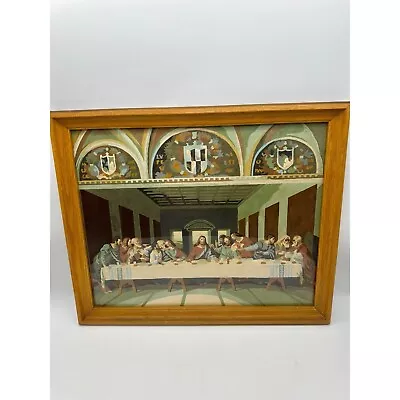 Vintage MCM Last Supper Jesus Paint By Number Framed Wall Art • $49