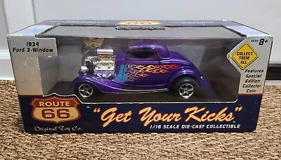 Route 66 Original Toy Company 1:18  1932 Ford 3-Window Purple New In Box • $70