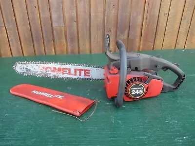 Vintage HOMELITE 245 Chainsaw Chain Saw With 17  Bar • $59.99