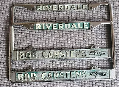 Bob Carstens Chevrolet Riverdale Calif License Plate Frames Camaro Nova Chevelle • $169.99