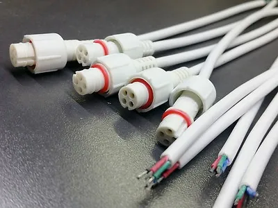 5 Pairs 4-Conductor 4Pin Waterproof Power Cable Set DC Connector Male Female LED • $14.99
