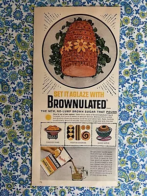 Vintage 1966 Domino Brown Sugar Print Ad No Lump Pours Cane Sugar • $6.80