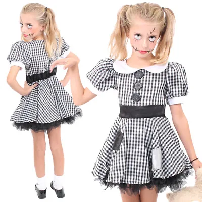£14.99 • Buy Girls Broken Rag Doll Costume Scary Zombie Childs Halloween Fancy Dress Kids