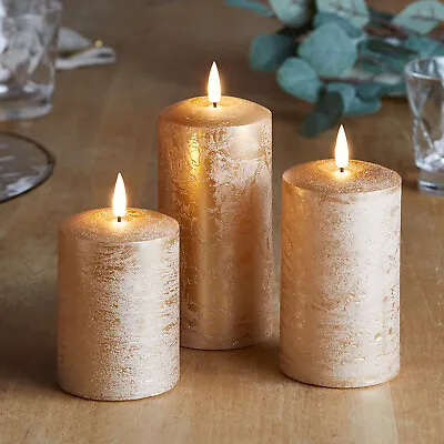 £24.99 • Buy Distressed Copper TruGlow® Battery LED Flameless Pillar Candles Timer Lights4fun