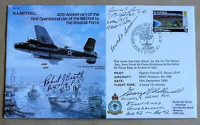 Mitchell B25 Bomber 1983 Raf Cover Signed By Usa Veterans Hollowell Booth& Low • £19.95