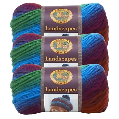(3 Pack) Lion Brand Yarn 545-205AH Landscapes Yarn Apple Orchard • $16.77