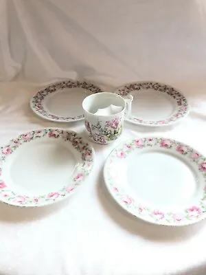 Z S & Co. MIGNON Bavaria Plates White Pink Rose Porcelain Free Mustache Cup VTG  • $27.46