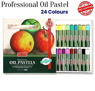 Professional Oil Pastels Artist Arts Crafts Drawing Painting Colours Pack Of 24 • £8.09