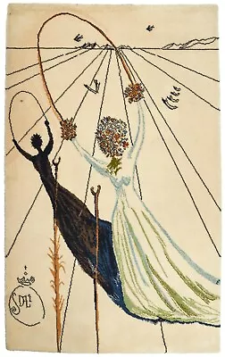 $4750 • Buy Salvador Dali Alice In Wonderland 1977 Midcentury Danish Rug Tapestry 78 X55  