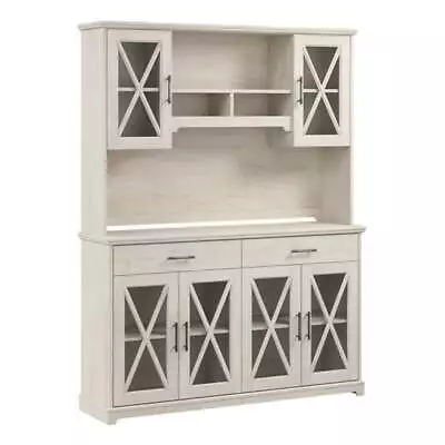 Bowery Hill Engineered Wood Sideboard Buffet Cabinet In Linen White Oak • $771.25