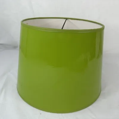 Vintage Plastic /Vinyl Type Lamp Shade Green Glossy Retro 7” Tall 10” Diameter • $34.99