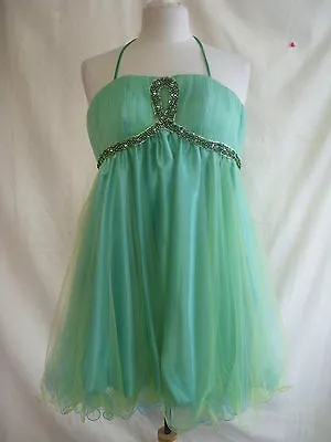 Ladies/Girls Prom Dress Size 4 HANNAH S Green From Yellow/blue Layered Net 1735 • $20.67