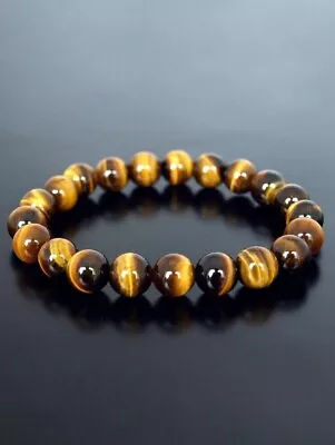 Tiger Eye Bracelet 8mm Men Women Handmade Natural Stone Tiger Eye Beads Bracelet • $6.99