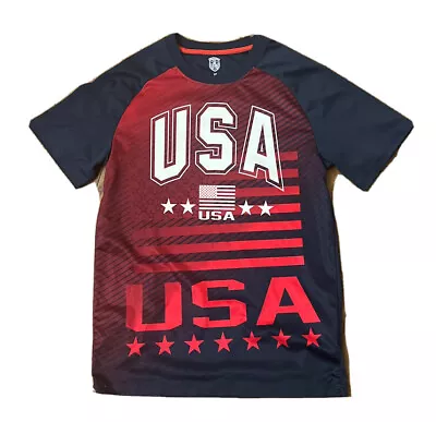 USA Mens  Small Soccer Jersey Shirt Navy Blue Flag Eleven Vs 11 • $7.50