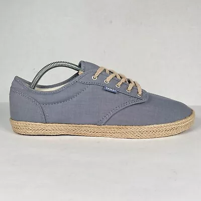 Vans Atwood Womens Size 11 Low Espadrille Blue Chambray Shoes Lace-Up Sneakers • $19.99