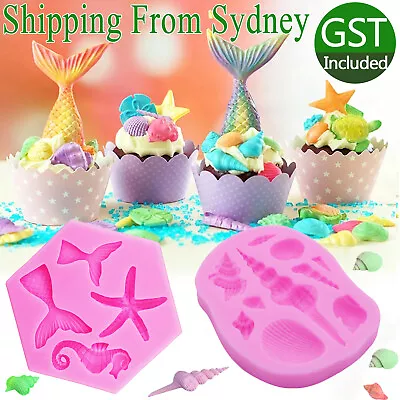 $5.78 • Buy Mermaid Tail Sea Shell Silicone Cake Fondant Sugarcraft Mould Chocolate Mold AU
