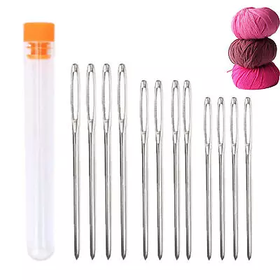 Hand Sewing Needle Large Eye Stainless Steel Needles With Clear Storage Tube • $7.88