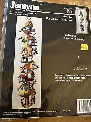 Vintage 1996 Janlynn Counted Cross Stitch Kit Birds In The Hood #13-223 Sealed • $11.95