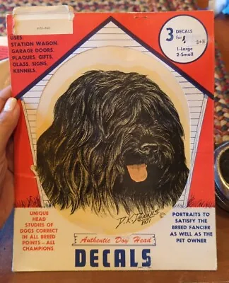 Vintage Puli 1971 Dog Art Decal By D.K. Dennis RARE!! • $20