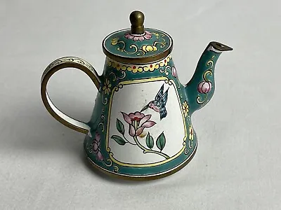 Kelvin Chen Teapot Miniature Enamel Hummingbird No. 28 • $10