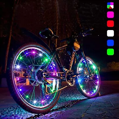 1 / 2 Pack LED Bicycle Wheel Light 7 Colours In One Waterproof Bicycle Lamp • $6.99