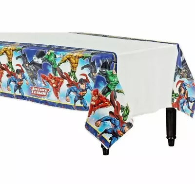 $5.99 • Buy Justice League Table Cover Tablecloth Boys Birthday Decorations Party Supplies