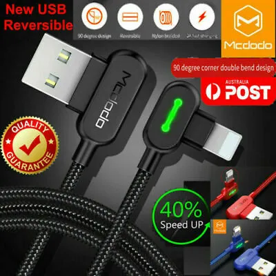 $4.97 • Buy MCDODO 90 Degree Right Angle USB Fast Charger Cable Cord For IPhone IPod IPad AU