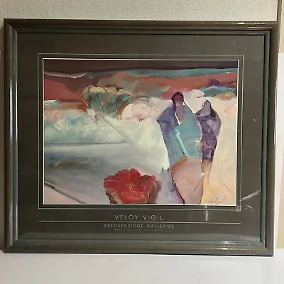 FRAMED  Veloy Vigil Print SIGNED  Abstract Native American Figures • $144