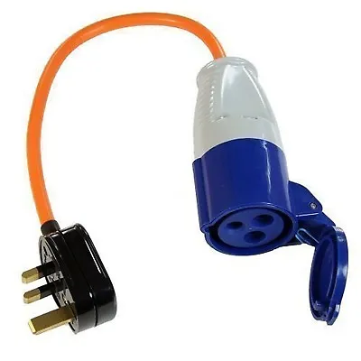 UK 13 Amp Plug Adaptor Plug 16 Amp Caravan Mains Lead Into A 13 Amp Plug Socket • £8.95