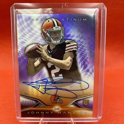 2014 Johnny Manziel Topps Platinum /25 Auto RC Purple #64 • $79.95