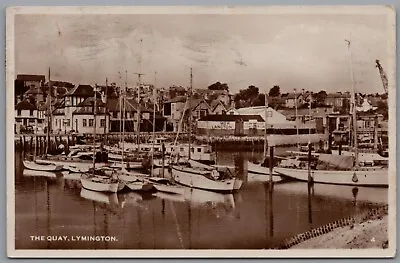 Lymington Quay Real Photo Hampshire England Posted Postmark 1956 RPPC Postcard • £6