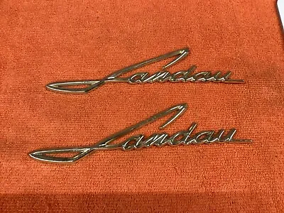 Original Pair VINTAGE LINCOLN CONTINENTAL LANDAU SCRIPT OEM EMBLEM Badge • $71.95