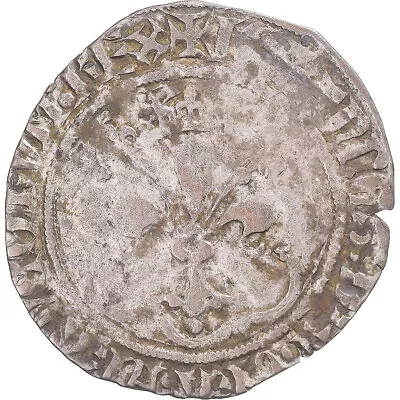[#344084] Coin France Jean II Le Bon Gros à La Fleur De Lis 1358 VF(30-35) • $415.64