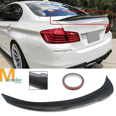 Fit  For BMW F10 F18 5 Series 2010-2017 Carbon Look Rear Trunk Spoiler Wing Lip • $75.18