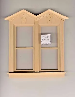 Victorian Side By Side Double Window  Dollhouse Miniature  71026 1pc 1/12 Scale • $13.59