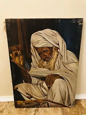 Original Painting Arabian Man Portrait Middle East Muslim Baghdad Iraq ￼ • $2500