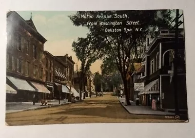 Ballston Spa NY Milton Ave. South From Washington St. Vintage Postcard Antique • $14.99