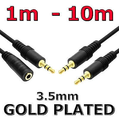 AUX Male To Male / Female Audio Cable 3.5MM Plug Stereo Headphone Cord Extension • $5.99