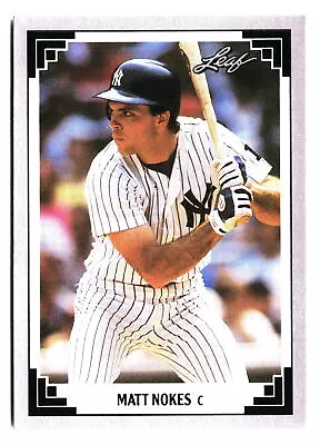 1991 Leaf Baseball Matt Nokes New York Yankees #89 • $1.49