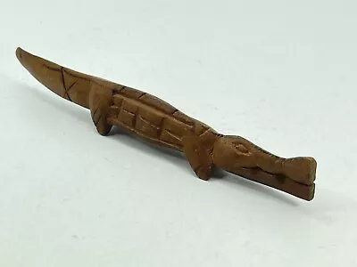 Vintage Handmade Alligator Crocidile Wooden Wood Letter Opener 7.5  L • $15.74