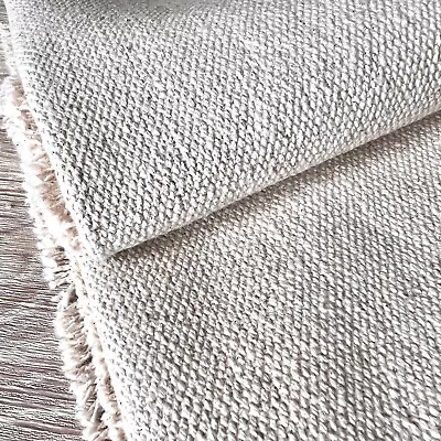 1291. FRENCH Heavy LINEN Look Plain Fabric. Price Per 1/2 Metre 145cm Wide • £13.50