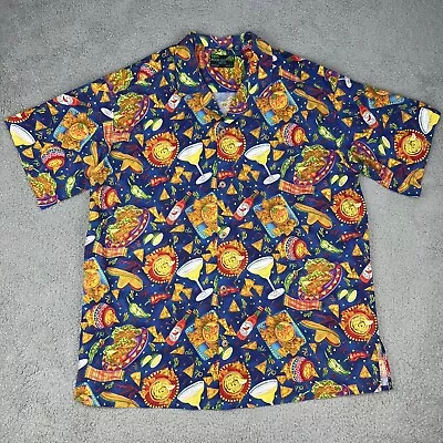 Moon Dog Shirt Adult 2XL XXL Blue Tacos Nachos Austin TX Hawaiian Handmade Mens • $28
