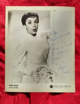 1953 Autographed Photo Bobbie Baker Comedian To Jazz Drummer Legend Joe Morello • $100