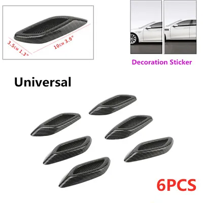 6PCS Carbon Fiber Color Car Hood Air Flow Fender Side Vent Decoration Stickers • $25.59