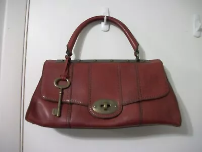 EUC Fossil~~Red Leather Satchel~~Long Live Vintage 1954 Red Purse~~13 X 8 X 4 • $79.95