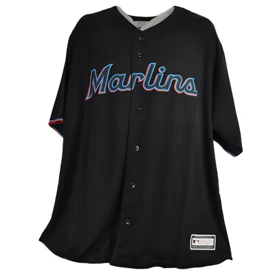 MLB Miami Marlins Florida Black Cool Base Big & Tall Replica Men Jersey • $59.19