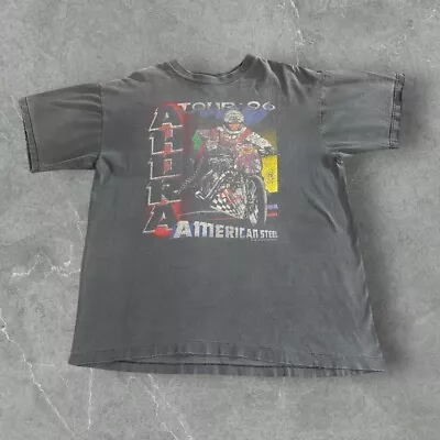 Vintage 90s AHDRA Racing T Shirt American Steel Tour 1996 Harley Size XL Faded! • $59.99