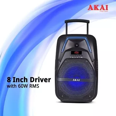 Akai PartyMate Bluetooth Party Speaker PM-60T 60W Karaoke System Portable • $1073.03