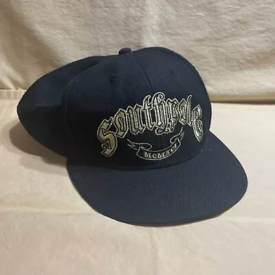 Vintage Southpole Size 7 3/4 Fitted Hat Cap Black Gold South Pole Rare • $29.99