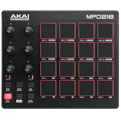 Akai Professional MPD218 MIDI USB Drum Beat Pad Controller W/ Ableton Software • $119